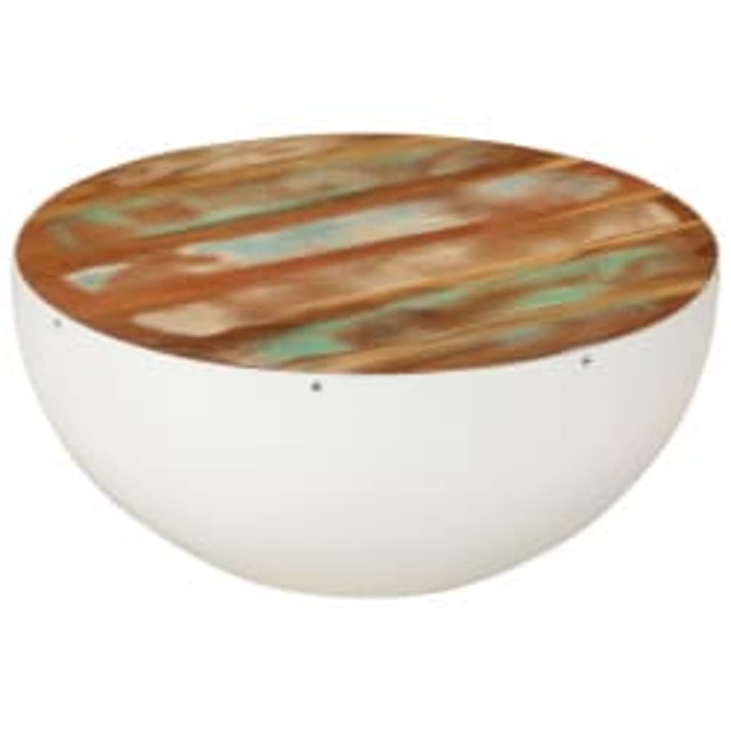 vidaXL Table basse, 2 pcs, en forme de coque, bois de récupération massif