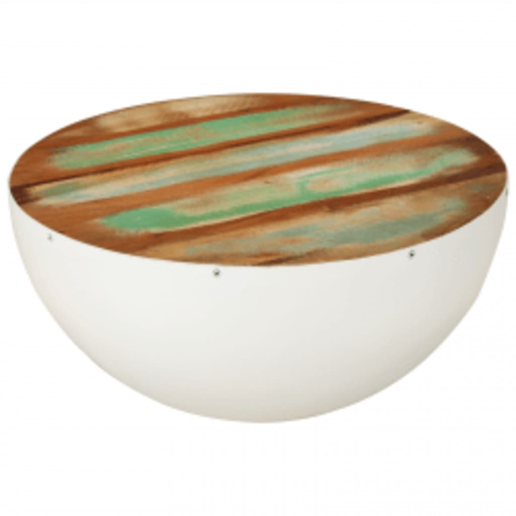 vidaXL Table basse en forme de coquille, bois de récupération massif, 60x60x30 cm