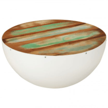 vidaXL Table basse en forme de coquille, bois de récupération massif, 60x60x30 cm