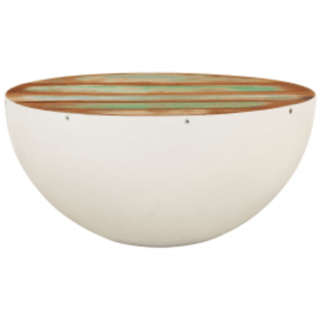 vidaXL Table basse en forme de coquille, bois de récupération massif, 60x60x30 cm