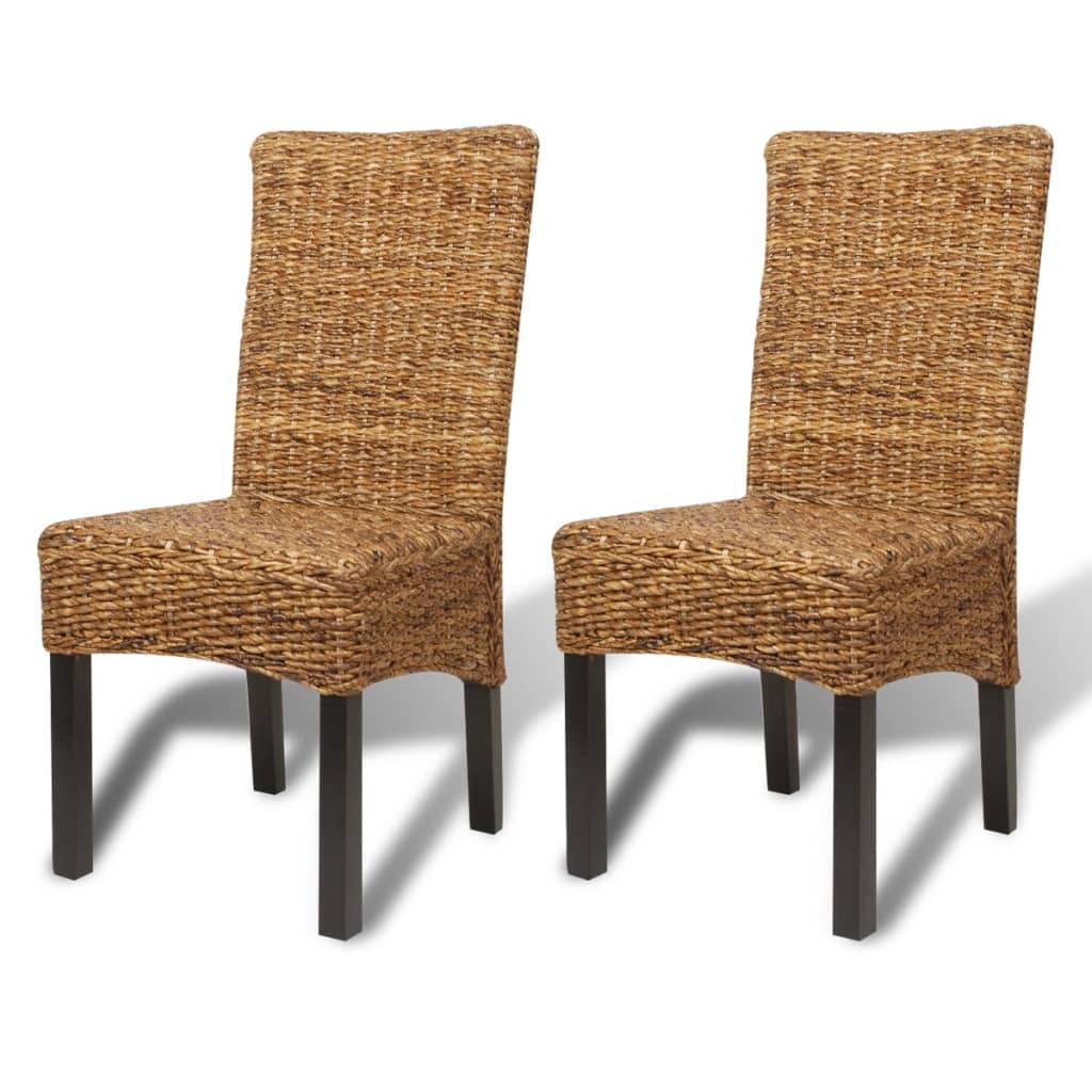 vidaXL Esszimmerstühle 2 Stk. Abaca und Mango Massivholz