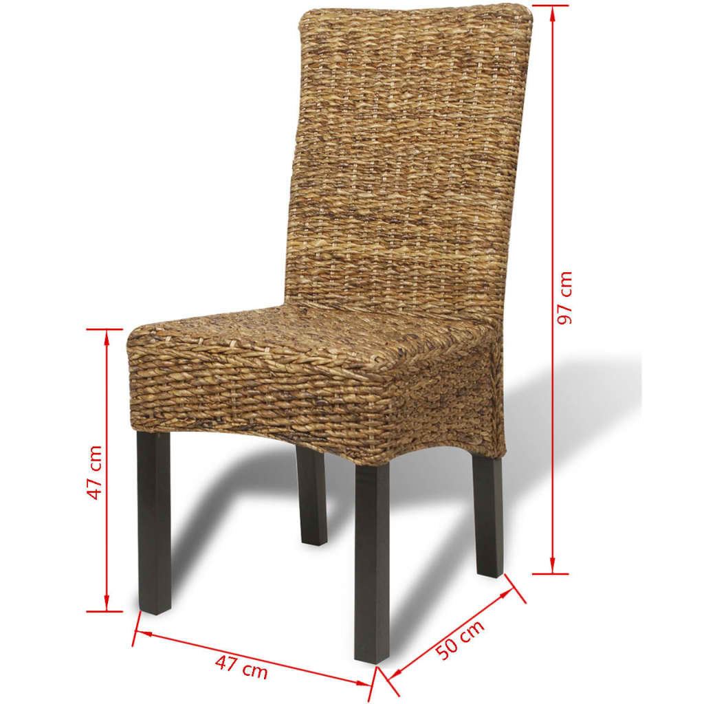 vidaXL Esszimmerstühle 2 Stk. Abaca und Mango Massivholz