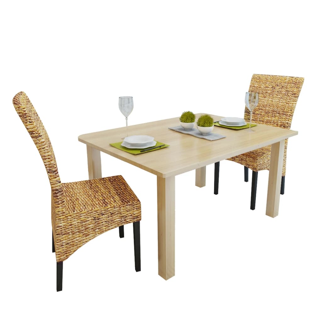 vidaXL Esszimmerstühle 2 Stk. Abaca und Mango Massivholz
