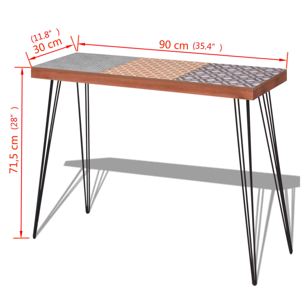 vidaXL Konsolentisch 90x30x71,5 cm braun