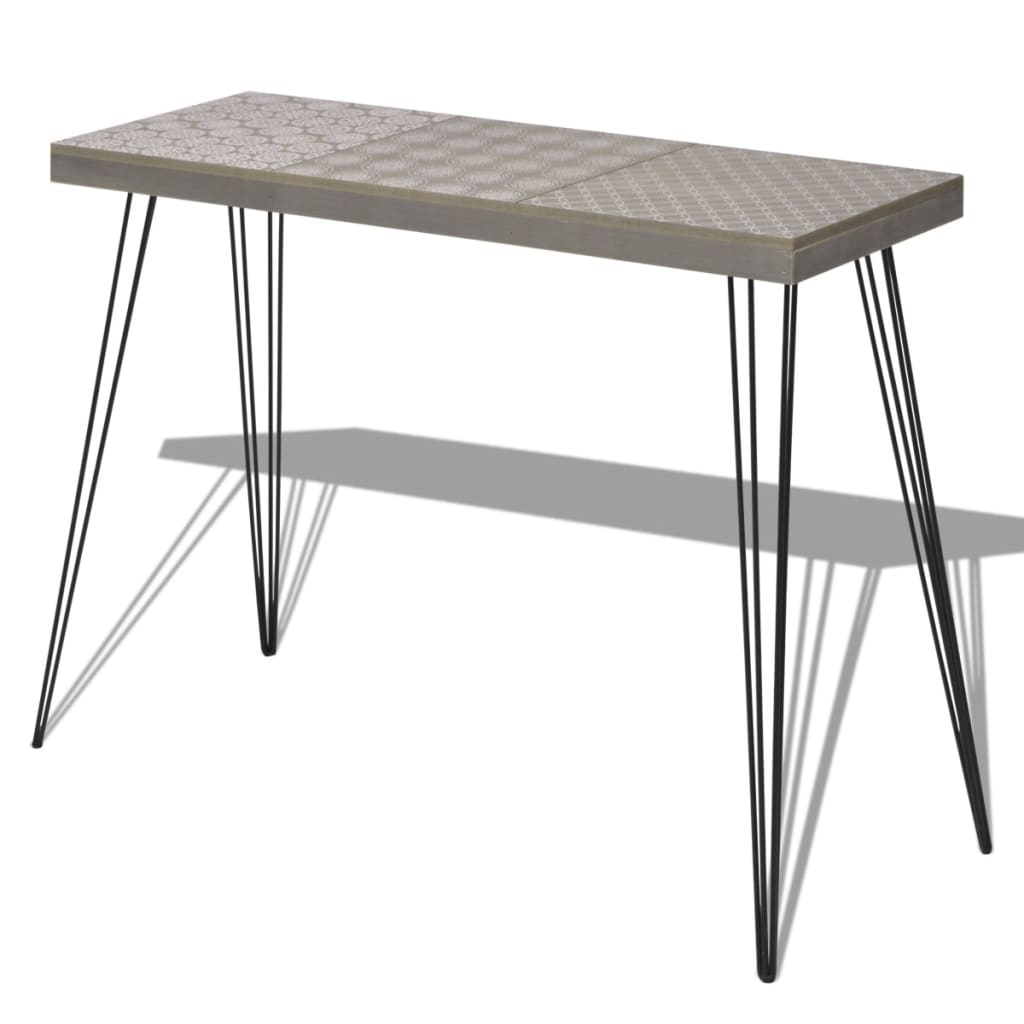 vidaXL Console 90x30x71,5 cm gris