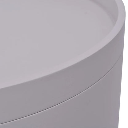 vidaXL Beistelltisch mit Serviertablett rund 39,5x44,5 cm grau