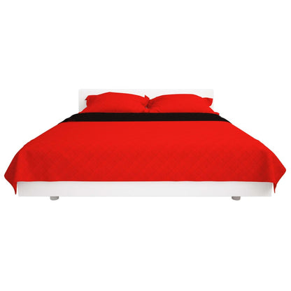 vidaXL Gesteppte Wende-Tagesdecke Rot and Schwarz 220x240 cm