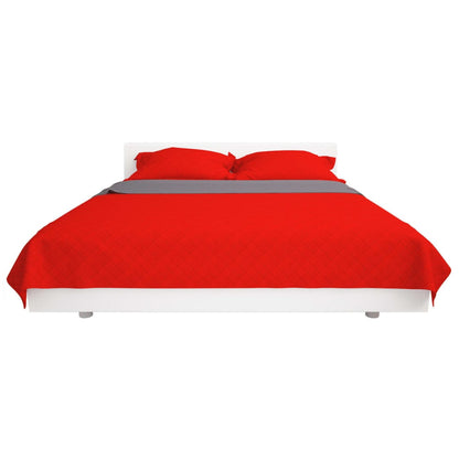 vidaXL Zweiseitige Tagesdecke Gesteppt Rot und Grau 170x210 cm