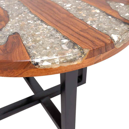 vidaXL Couchtisch Teak Harz 60 cm