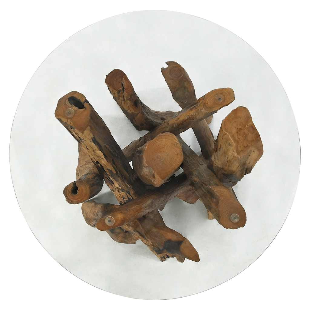 vidaXL Table basse en teck massif bois flotté 60 cm