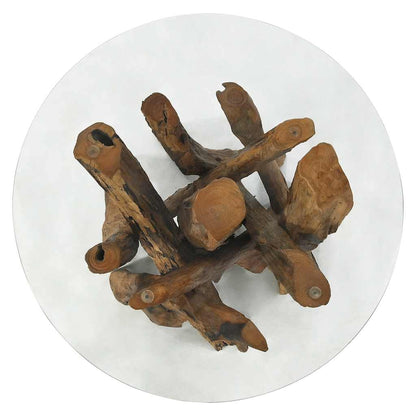 vidaXL Table basse en teck massif bois flotté 60 cm