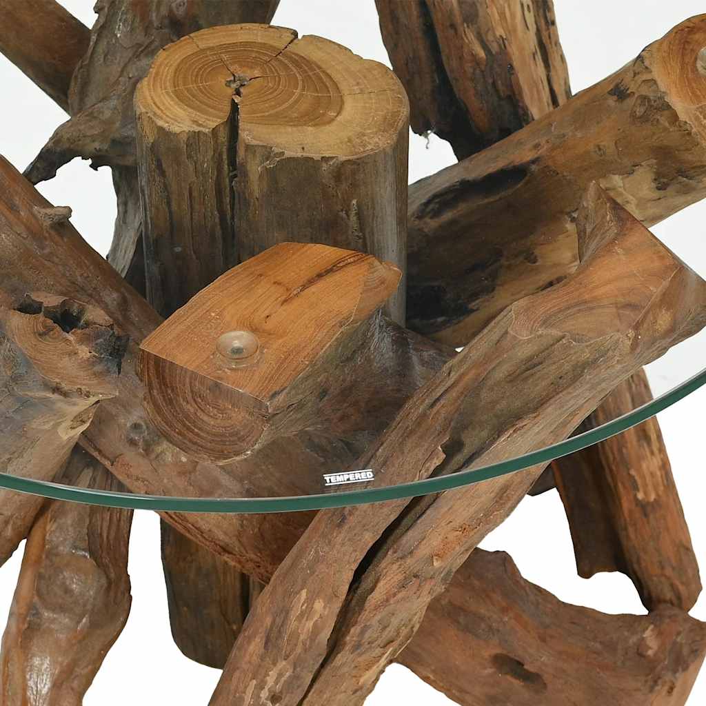 vidaXL Table basse en teck massif bois flotté 60 cm