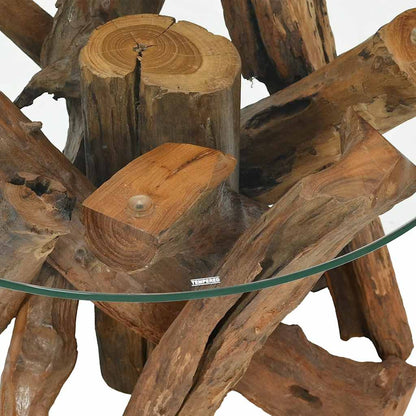 vidaXL Table basse en teck massif bois flotté 60 cm