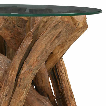 vidaXL Table basse en teck massif bois flotté 60 cm