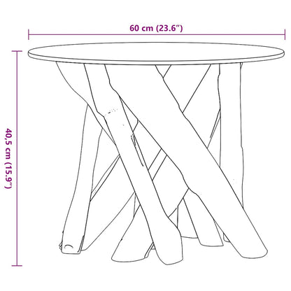 vidaXL Table basse en teck massif bois flotté 60 cm