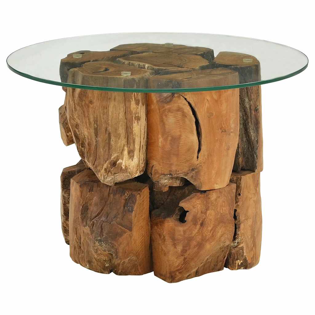 vidaXL Table basse en teck massif bois flotté 60 cm