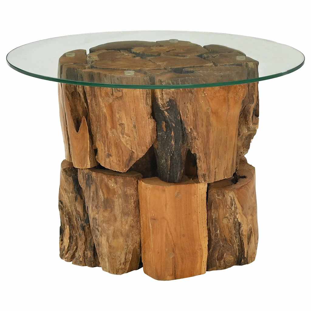 vidaXL Table basse en teck massif bois flotté 60 cm