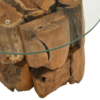 vidaXL Table basse en teck massif bois flotté 60 cm