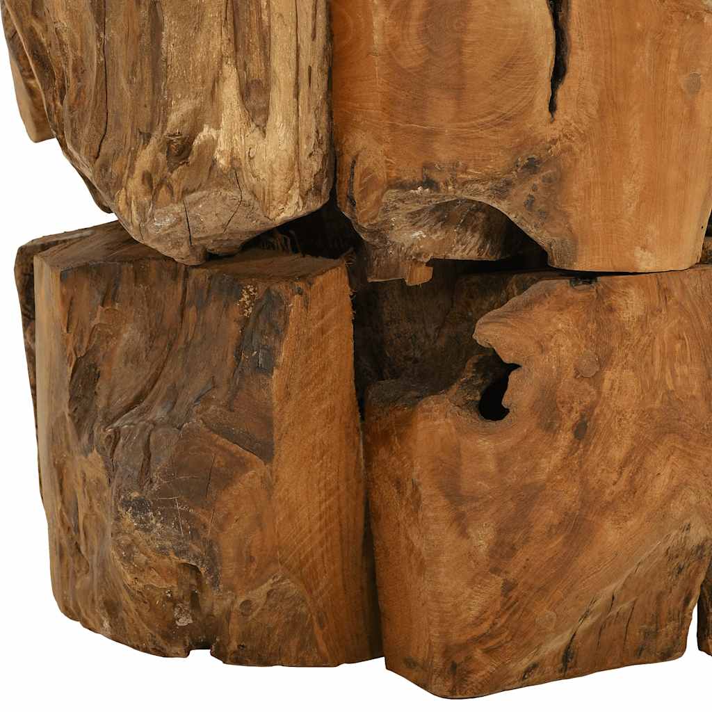 vidaXL Table basse en teck massif bois flotté 60 cm