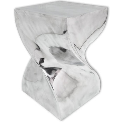 vidaXL Tabouret/Table d'appoint Forme Torsadée Argent Aluminium