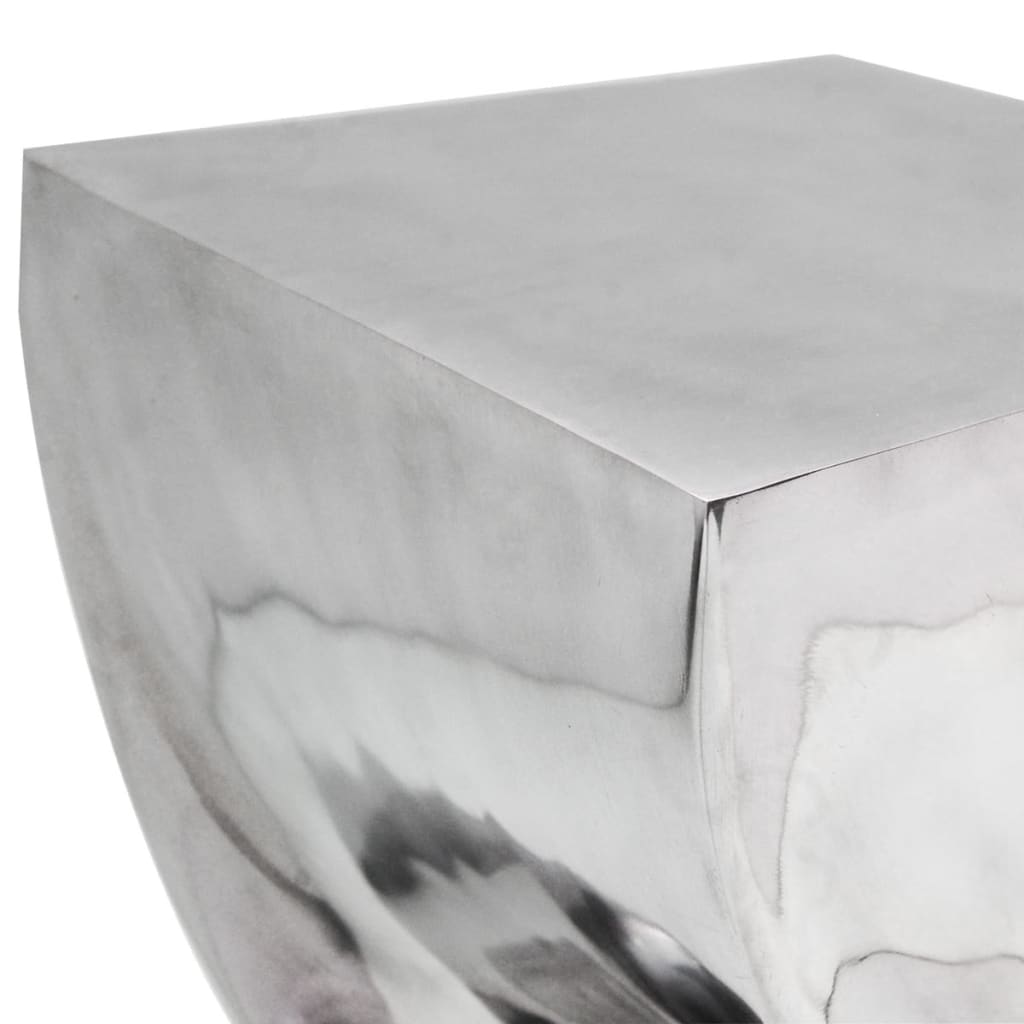 vidaXL Tabouret/Table d'appoint Forme Torsadée Argent Aluminium