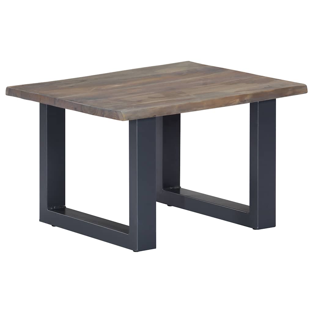 vidaXL Couchtisch mit Naturkanten Grau 60x60x40 cm Massivholz Akazie