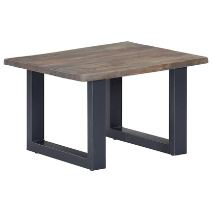 vidaXL Couchtisch mit Naturkanten Grau 60x60x40 cm Massivholz Akazie