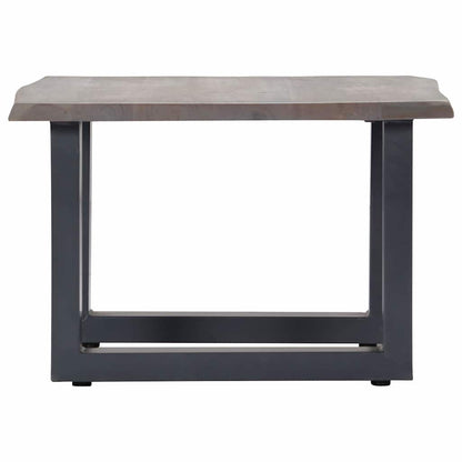 vidaXL Couchtisch mit Naturkanten Grau 60x60x40 cm Massivholz Akazie