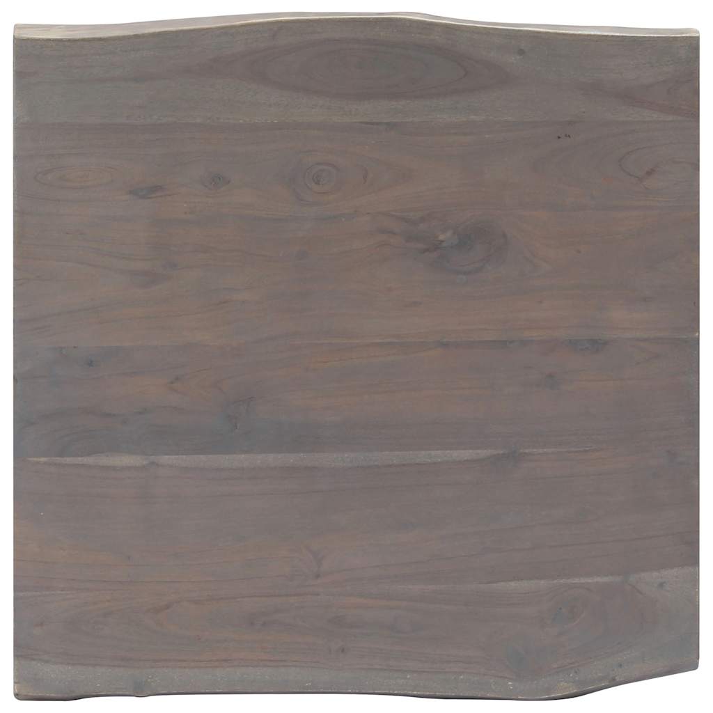 vidaXL Couchtisch mit Naturkanten Grau 60x60x40 cm Massivholz Akazie