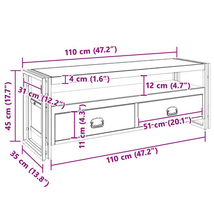 vidaXL Meuble TV 120x35x45 cm Bois de manguier massif