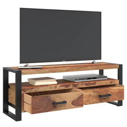 vidaXL Meuble TV 120x35x45 cm Bois d'acacia massif