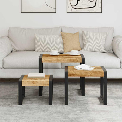 vidaXL Satztische 3 Stk. Massivholz Mango