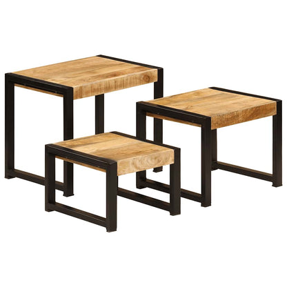 vidaXL Satztische 3 Stk. Massivholz Mango