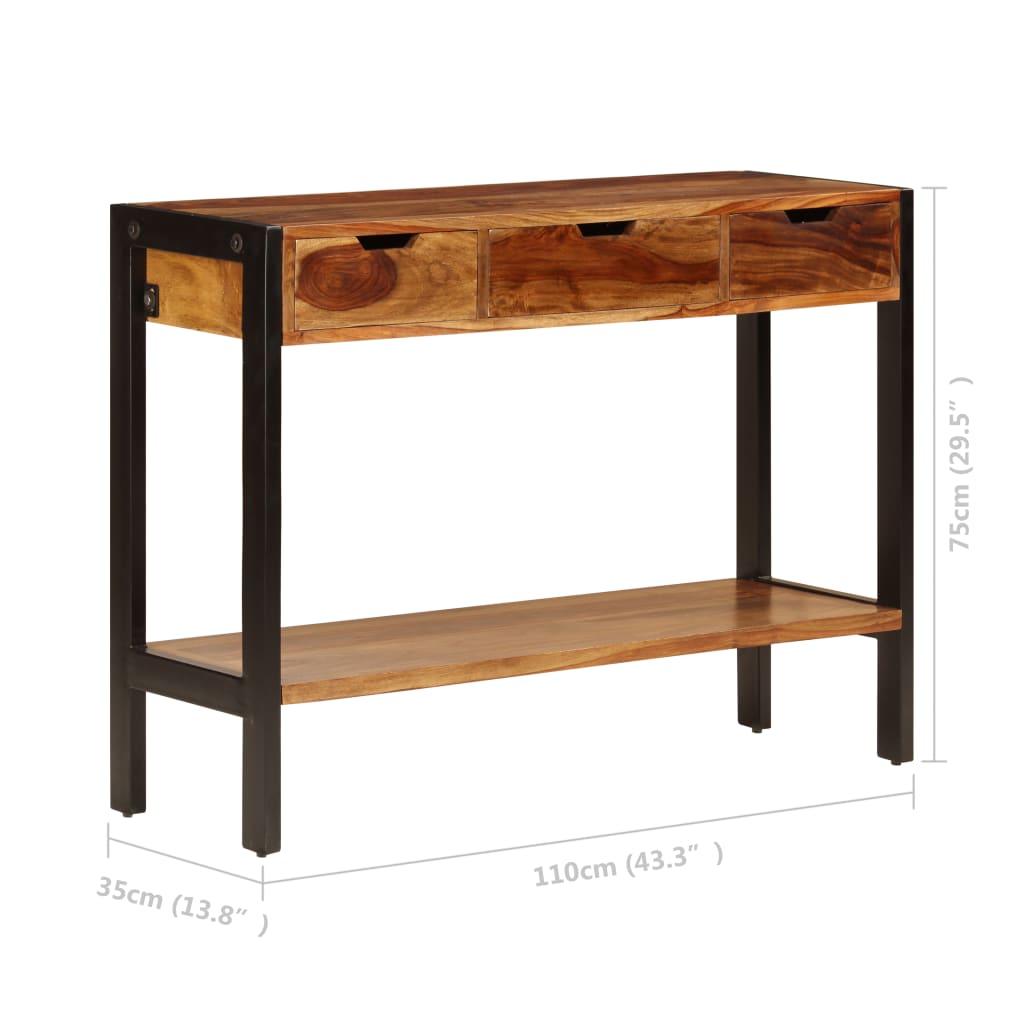 vidaXL Sideboard mit 3 Schubladen 110x35x75 cm Massivholz Akazie
