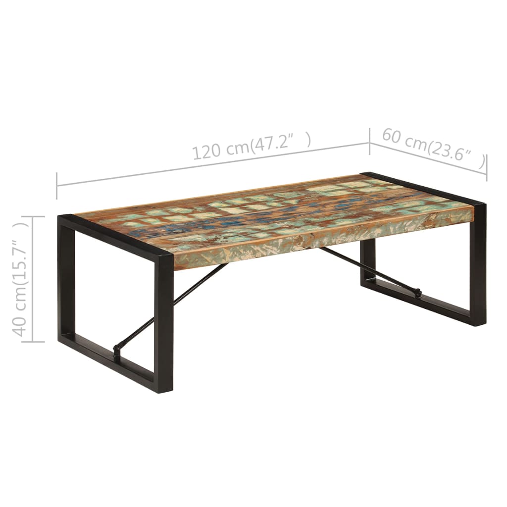 vidaXL Table basse 120x60x40 cm Bois de récupération massif