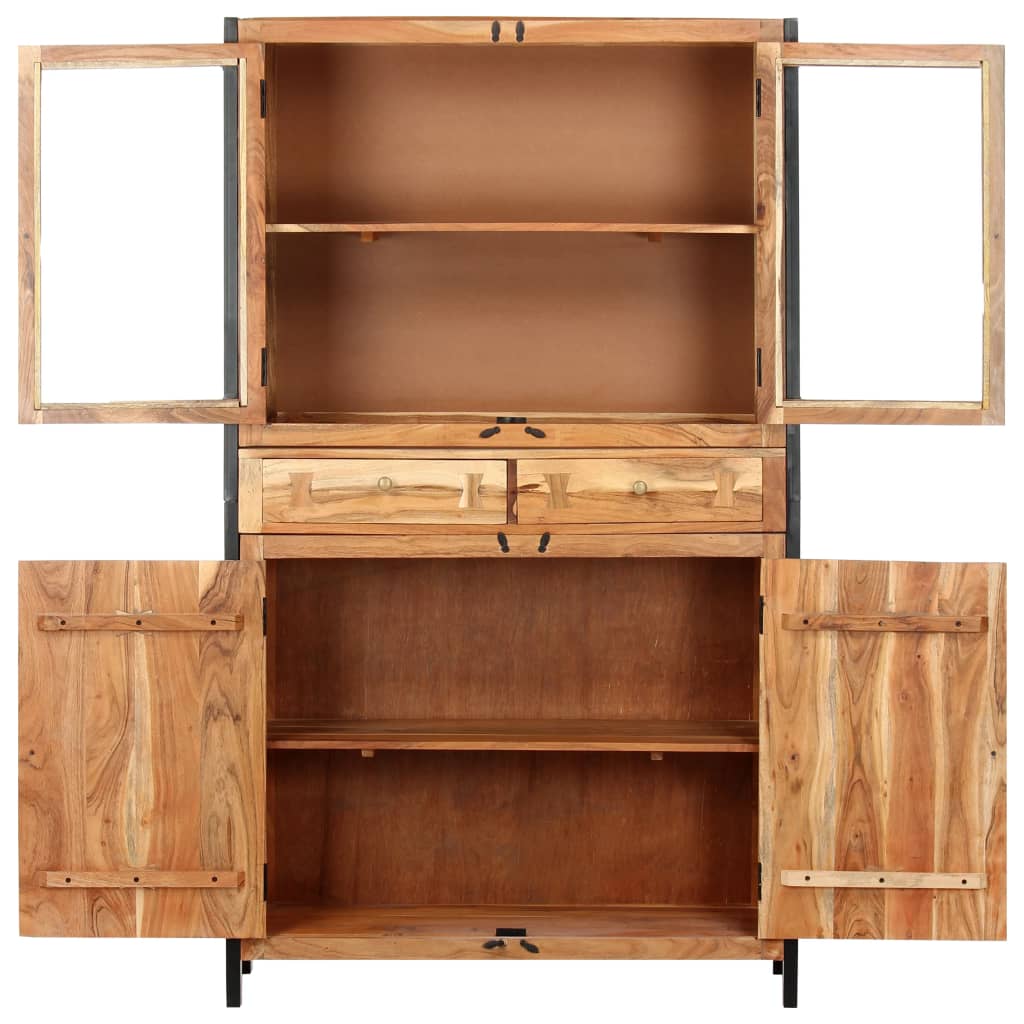 vidaXL Highboard 100 x 40 x 175 cm Massivholz Akazie