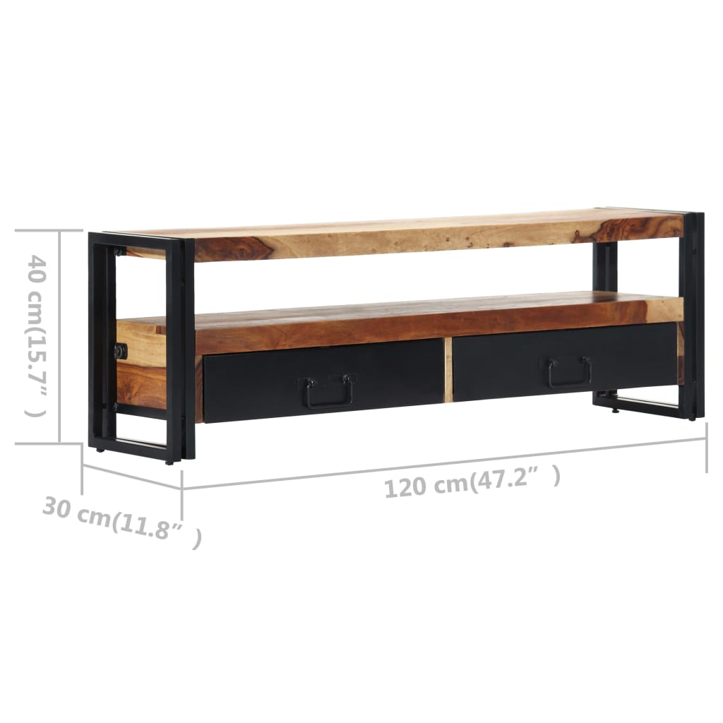 vidaXL Meuble TV 120x30x40 cm Bois d'acacia Massif