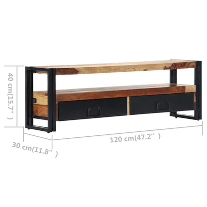 vidaXL Meuble TV 120x30x40 cm Bois d'acacia Massif