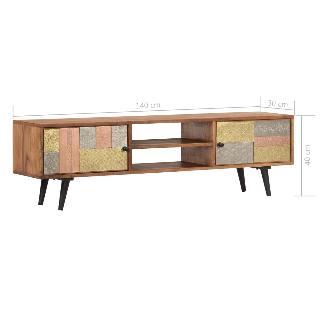 Meuble TV vidaXL 140x30x40 cm en bois d'acacia massif