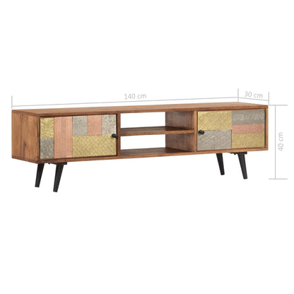 Meuble TV vidaXL 140x30x40 cm en bois d'acacia massif