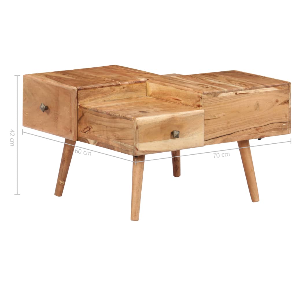 vidaXL Couchtisch 70x60x42 cm Massivholz Akazie