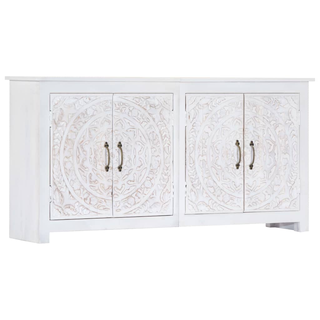 vidaXL Sideboard Handarbeit Weiß 140x30x70 cm Massivholz Akazie