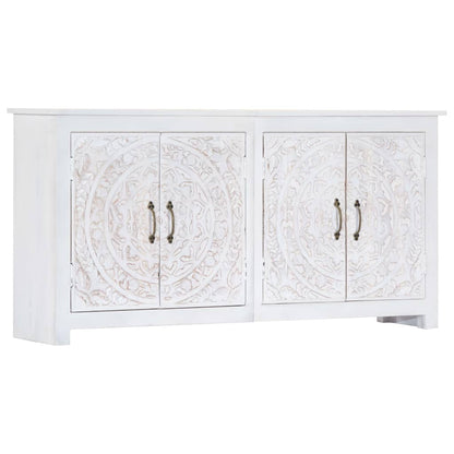 vidaXL Sideboard Handarbeit Weiß 140x30x70 cm Massivholz Akazie