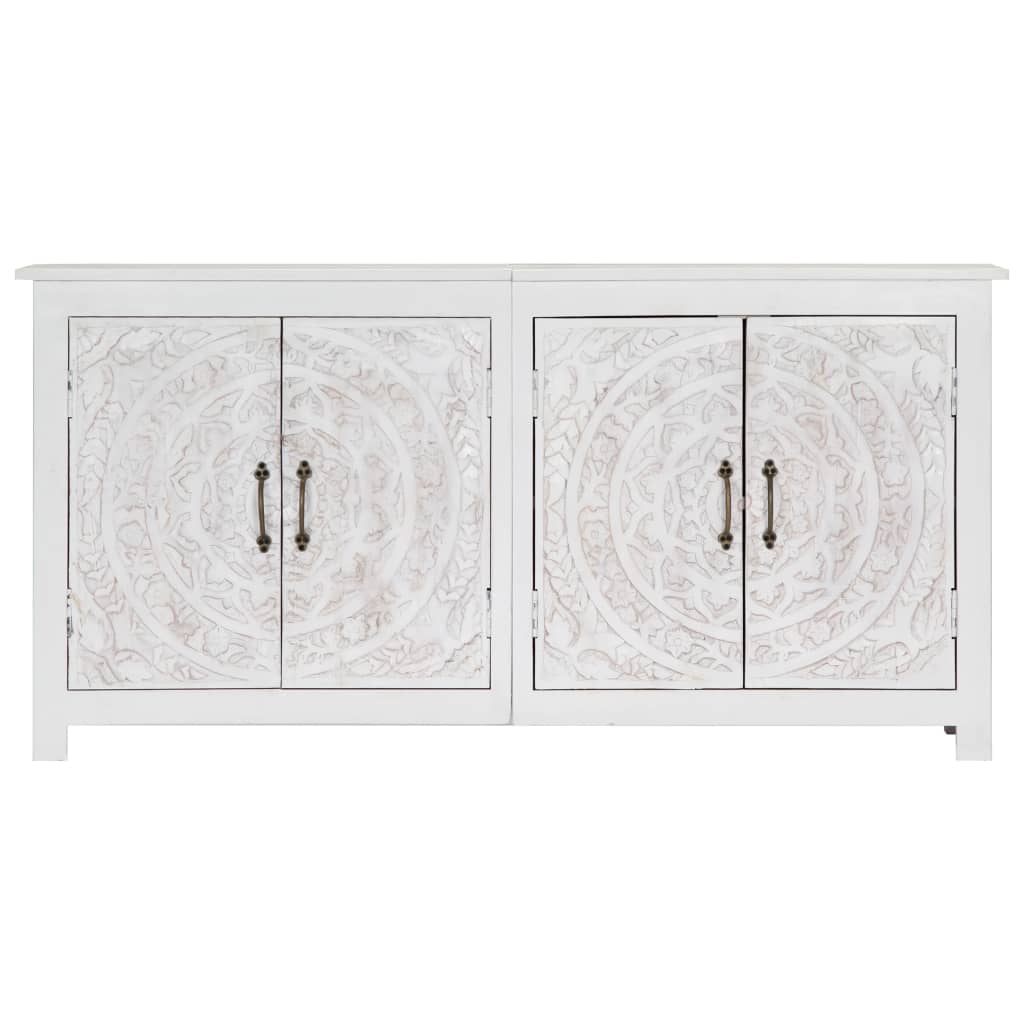 vidaXL Sideboard Handarbeit Weiß 140x30x70 cm Massivholz Akazie