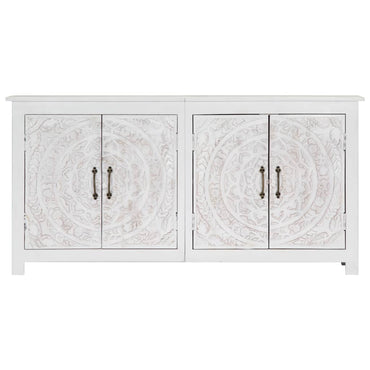 vidaXL Sideboard Handarbeit Weiß 140x30x70 cm Massivholz Akazie