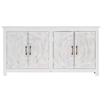 vidaXL Sideboard Handarbeit Weiß 140x30x70 cm Massivholz Akazie