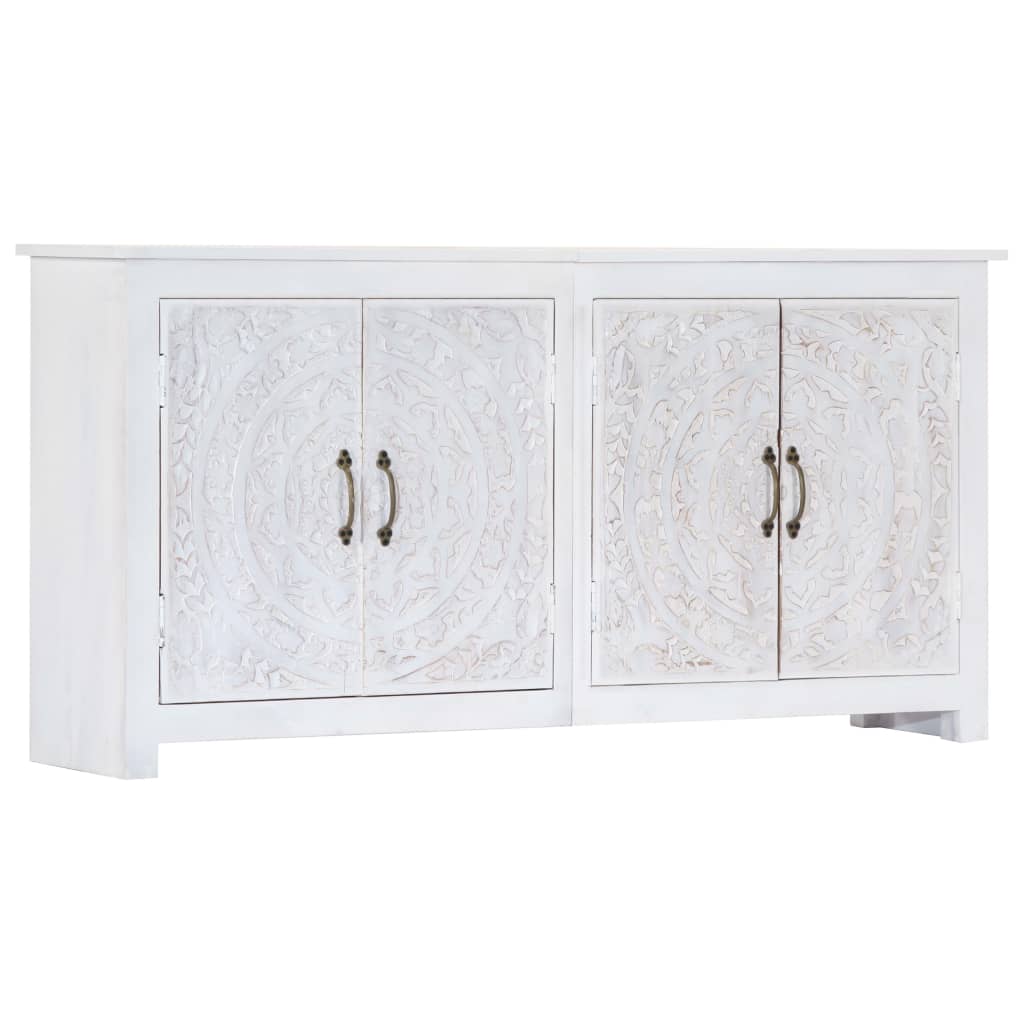 vidaXL Sideboard Handarbeit Weiß 140x30x70 cm Massivholz Akazie