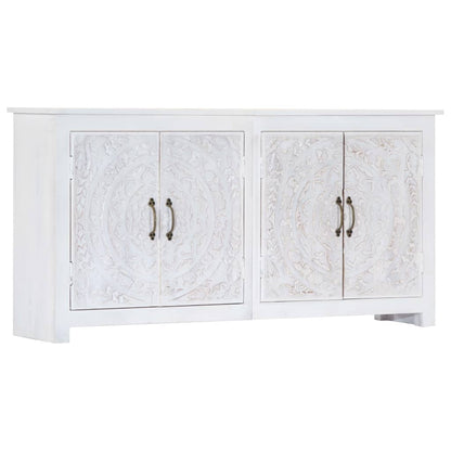 vidaXL Sideboard Handarbeit Weiß 140x30x70 cm Massivholz Akazie