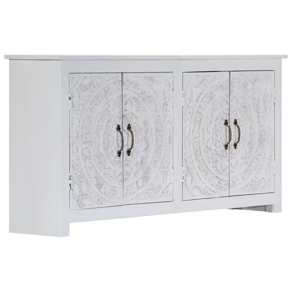 vidaXL Sideboard Handarbeit Weiß 140x30x70 cm Massivholz Akazie