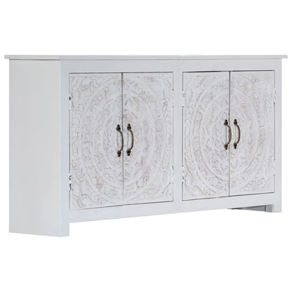 vidaXL Sideboard Handarbeit Weiß 140x30x70 cm Massivholz Akazie